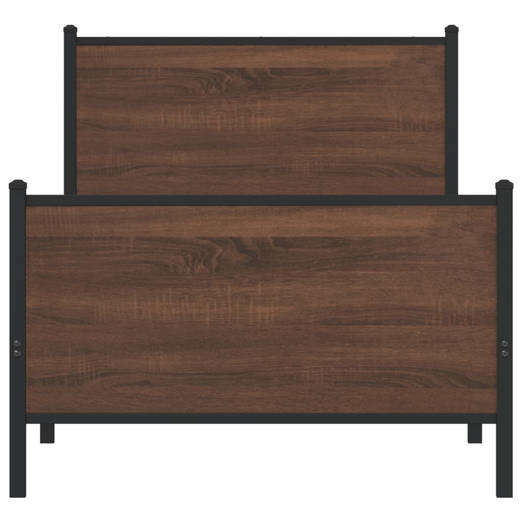 Giroletto senza Materasso in Metallo Rovere Marrone 75x190 cm | homemem39