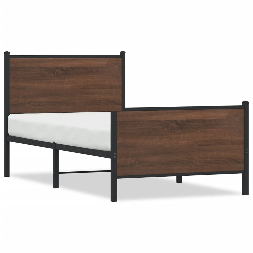 Giroletto senza Materasso in Metallo Rovere Marrone 90x190 cm | homemem39