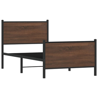 Giroletto senza Materasso in Metallo Rovere Marrone 90x190 cm | homemem39