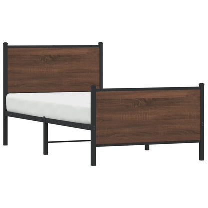 Giroletto senza Materasso in Metallo Rovere Marrone 90x200 cm