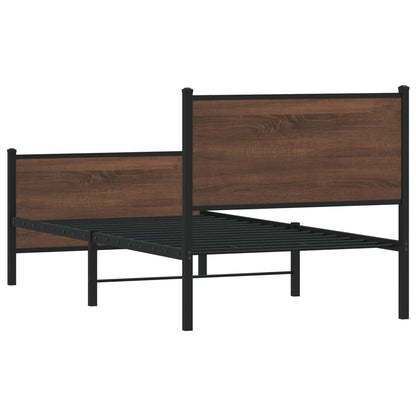 Giroletto senza Materasso in Metallo Rovere Marrone 90x200 cm | homemem39