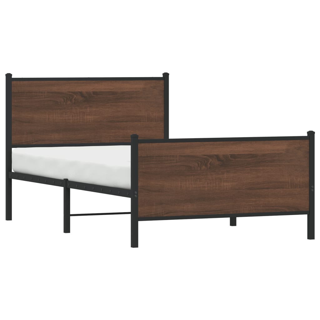 Giroletto senza Materasso in Metallo Rovere Marrone 100x190 cm