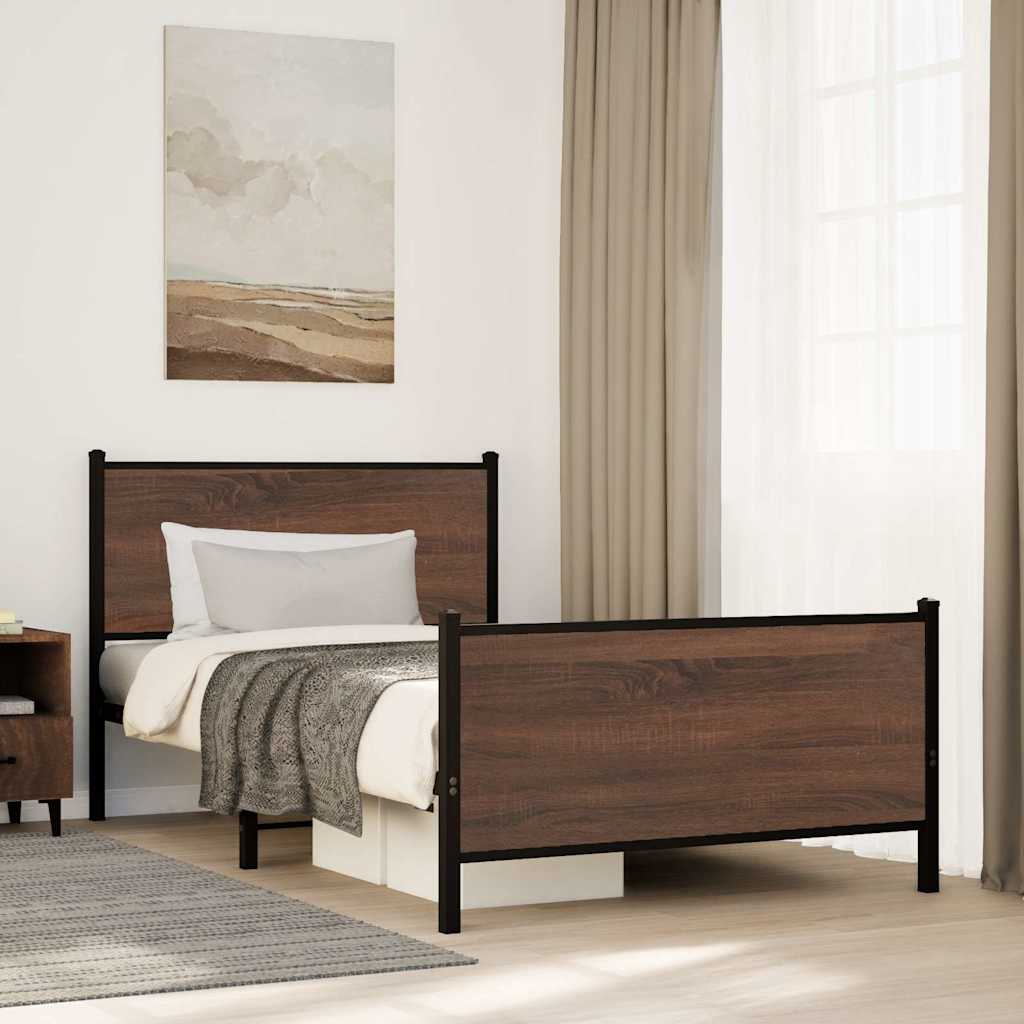 Giroletto senza Materasso in Metallo Rovere Marrone 100x200 cm
