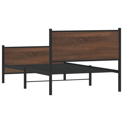 Giroletto senza Materasso in Metallo Rovere Marrone 107x203 cm