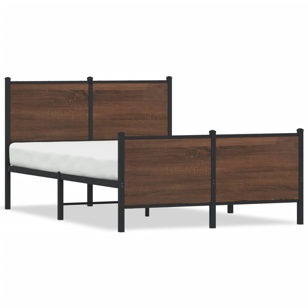 Giroletto senza Materaso in Metallo Rovere Marrone 137x190 cm