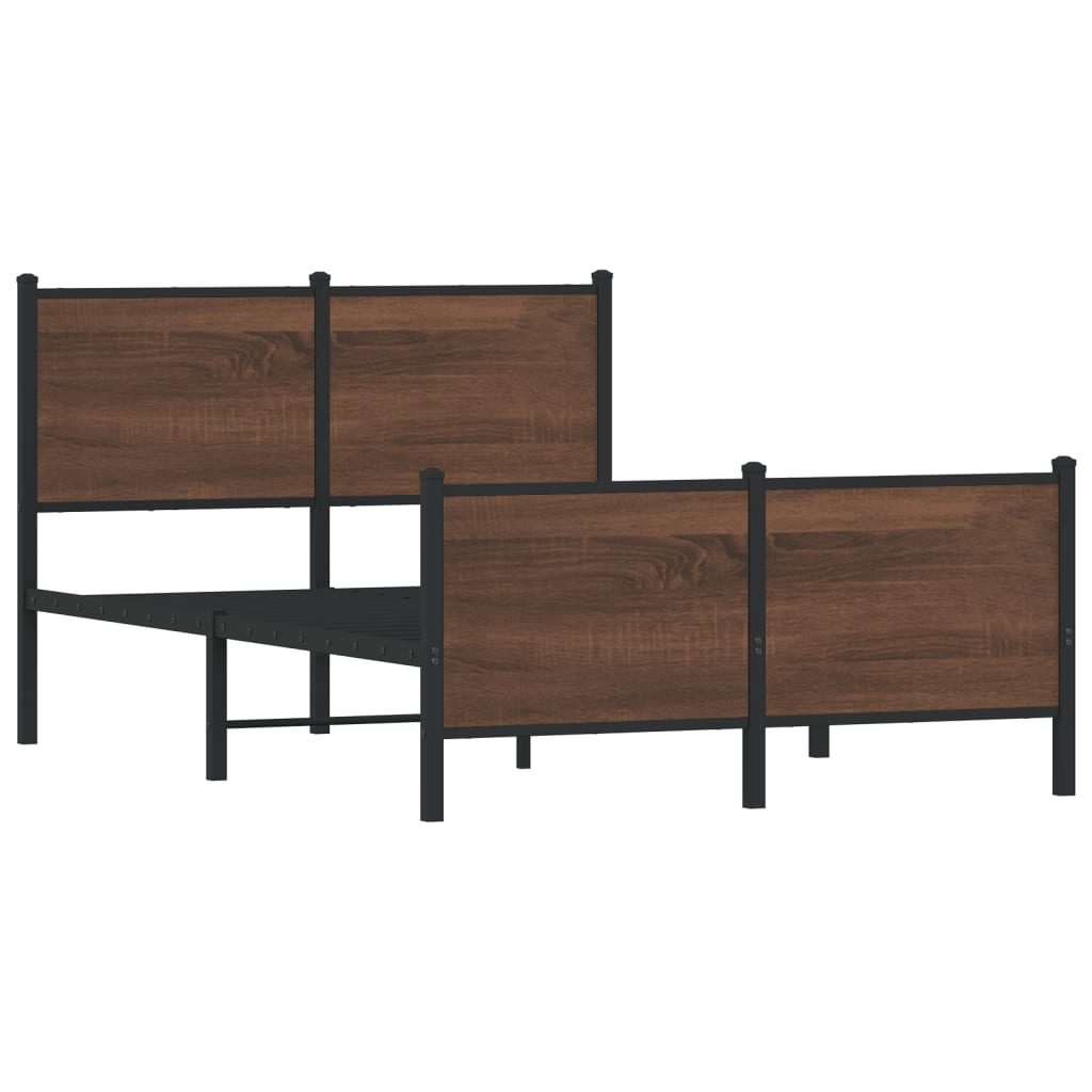 Giroletto senza Materaso in Metallo Rovere Marrone 137x190 cm