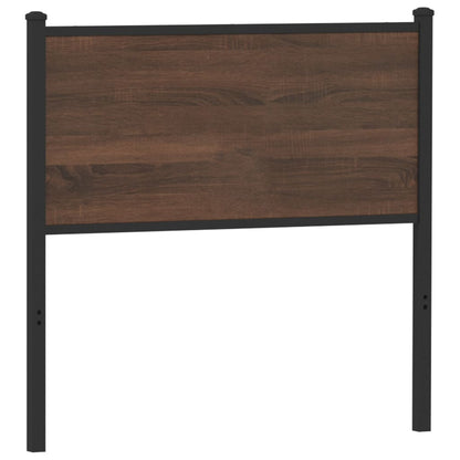 Testiera Rovere Marrone 80 cm in Legno Multistrato e Acciaio