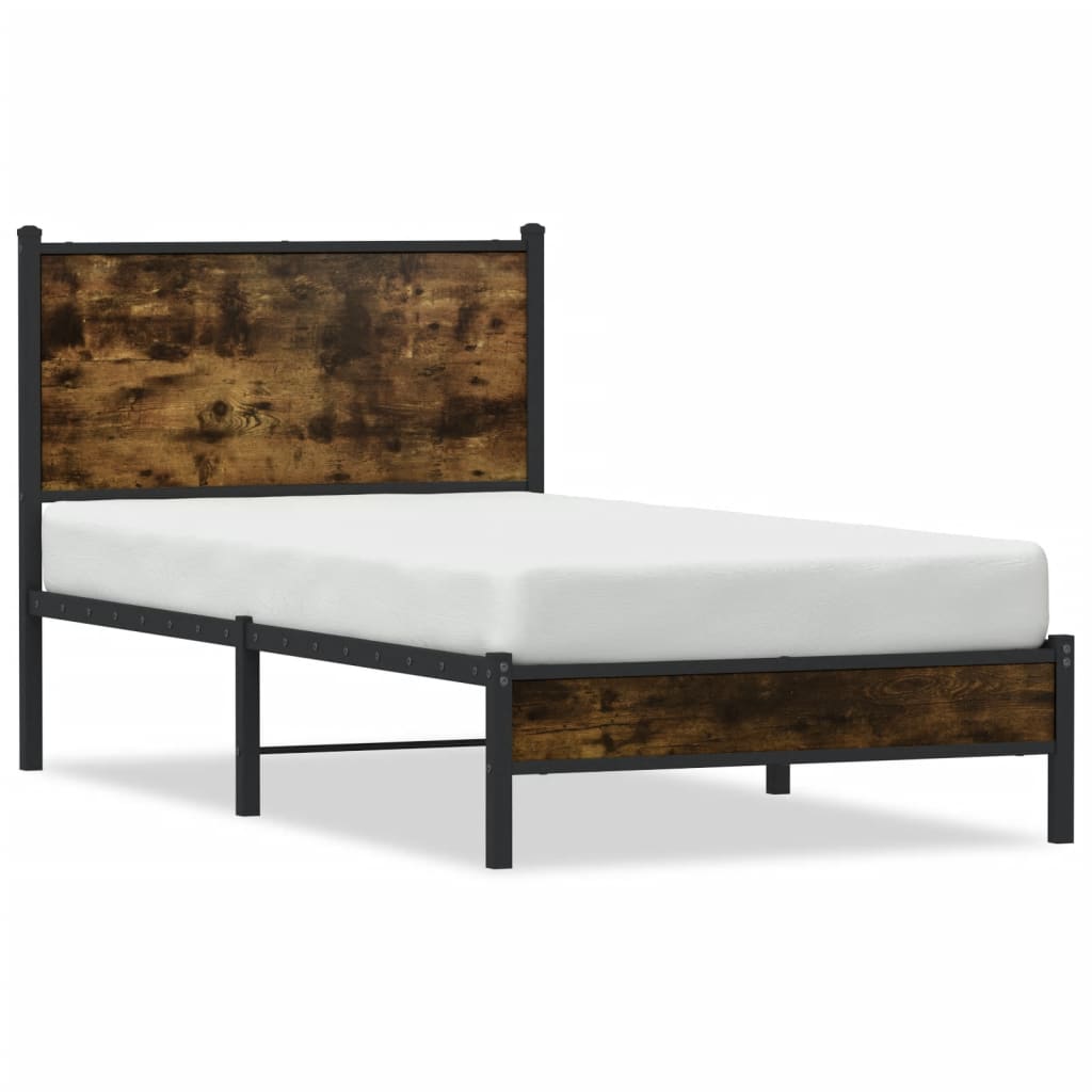 Giroletto senza Materaso in Metallo Rovere Fumo 90x190 cm | homemem39
