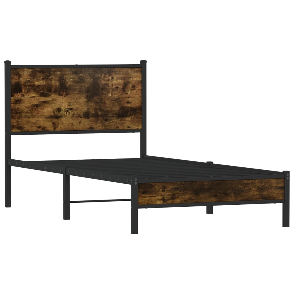 Giroletto senza Materaso in Metallo Rovere Fumo 90x190 cm | homemem39