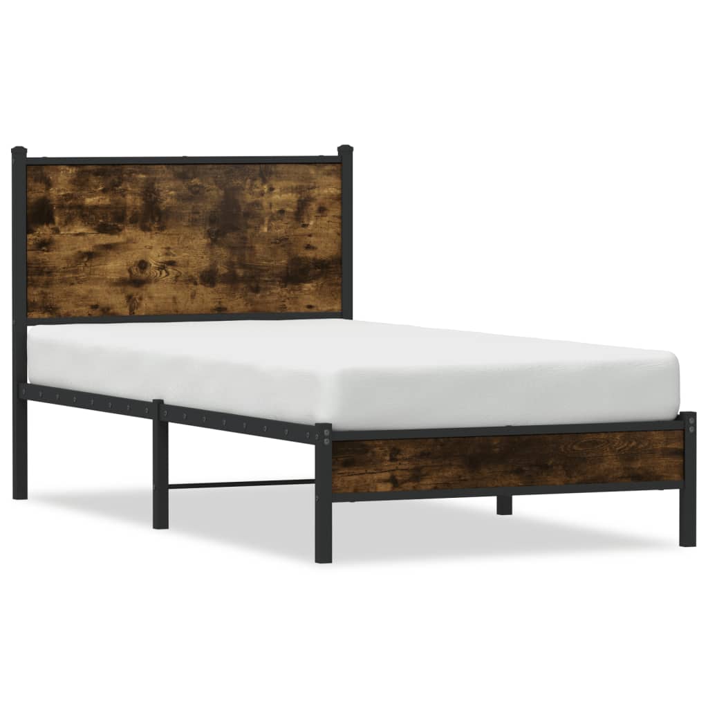Giroletto senza Materaso in Metallo Rovere Fumo 90x200 cm | homemem39