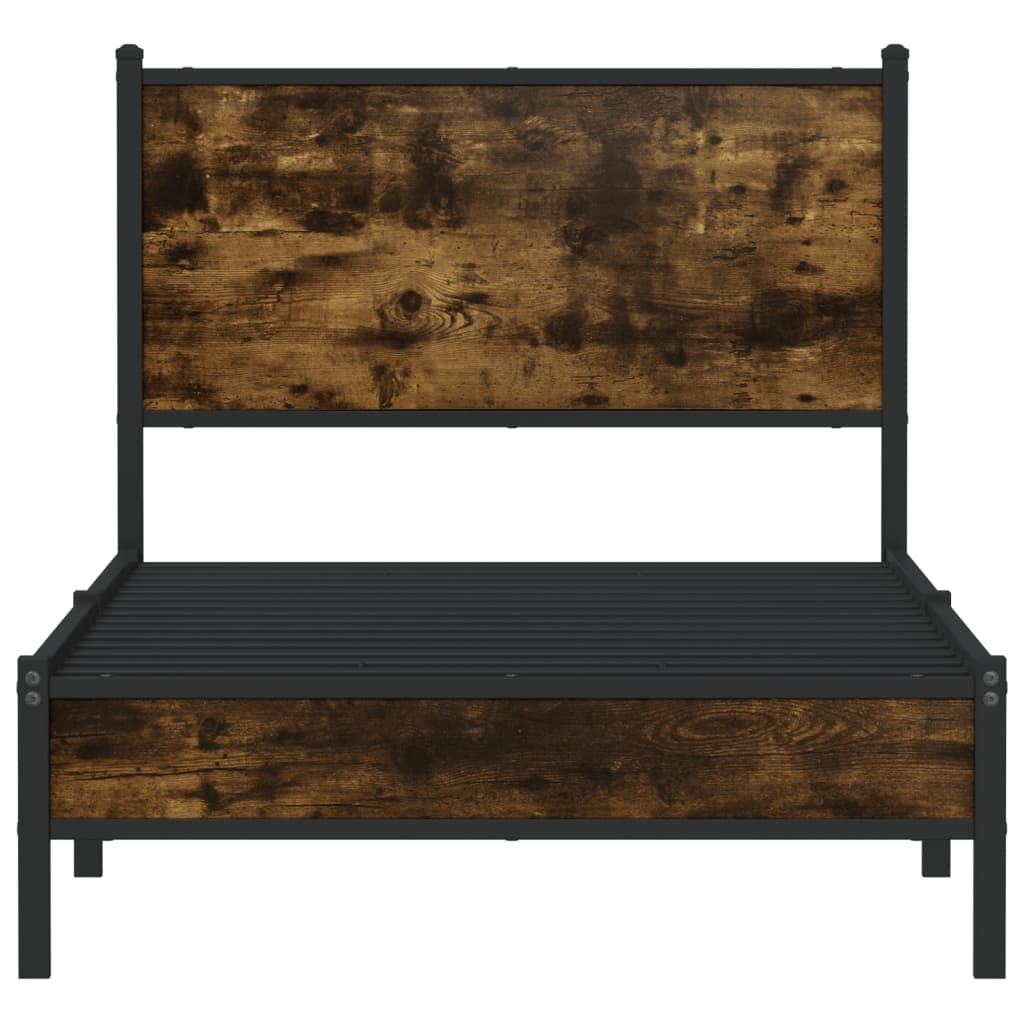 Giroletto senza Materaso in Metallo Rovere Fumo 90x200 cm | homemem39