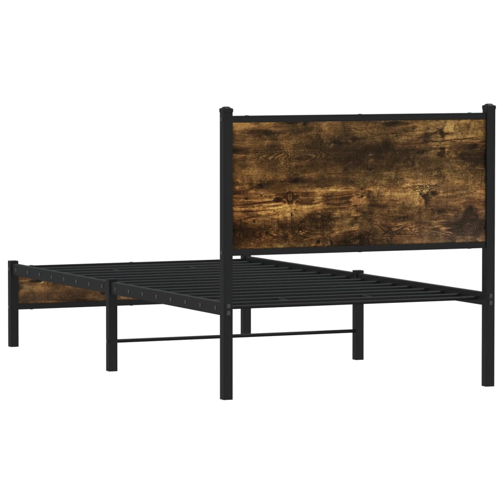 Giroletto senza Materaso in Metallo Rovere Fumo 90x200 cm | homemem39
