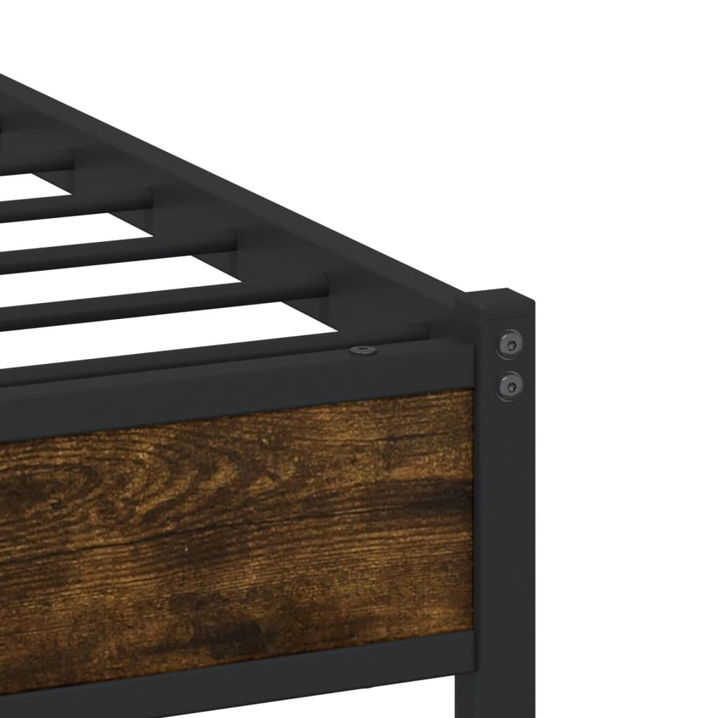 Giroletto senza Materaso in Metallo Rovere Fumo 90x200 cm | homemem39