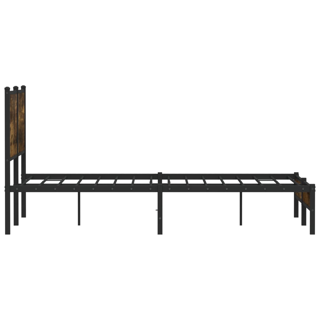 Giroletto senza Materaso in Metallo Rovere Fumo 140x190 cm | homemem39