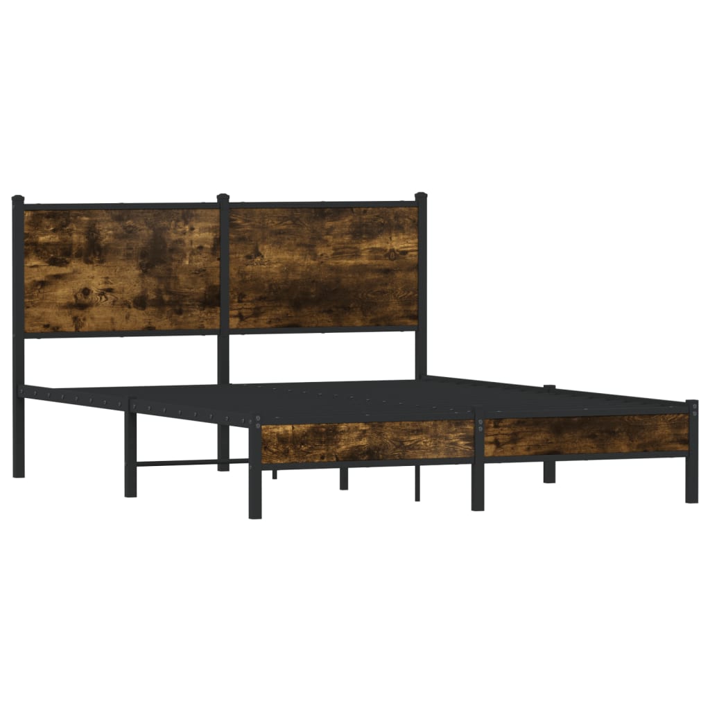 Giroletto senza Materaso in Metallo Rovere Fumo 140x200 cm | homemem39