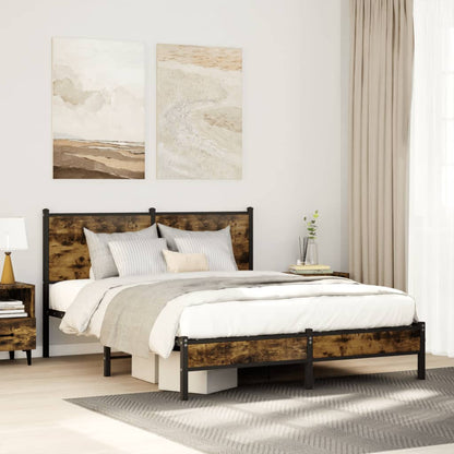 Giroletto senza Materaso in Metallo Rovere Fumo 140x200 cm | homemem39