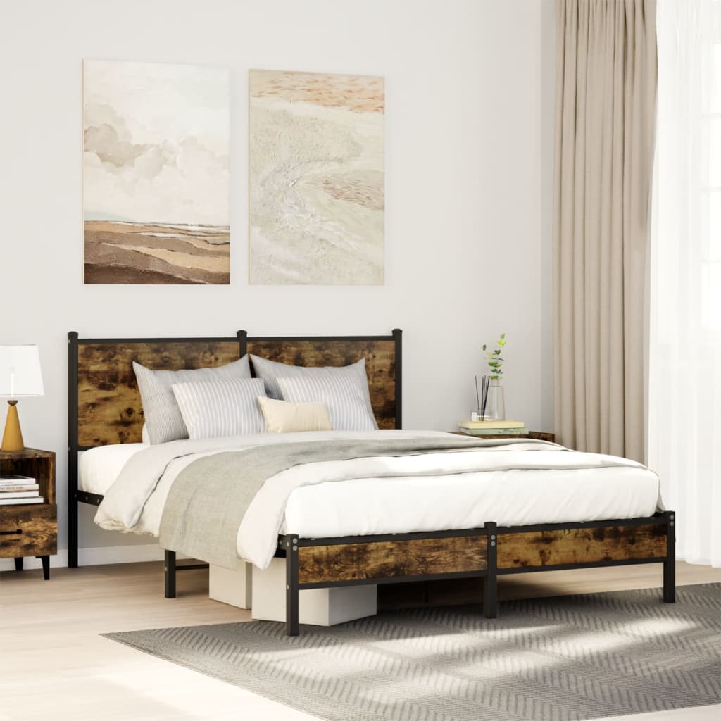 Giroletto senza Materaso in Metallo Rovere Fumo 150x200 cm | homemem39