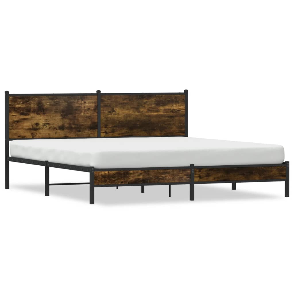 Giroletto senza Materaso in Metallo Rovere Fumo 160x200 cm | homemem39