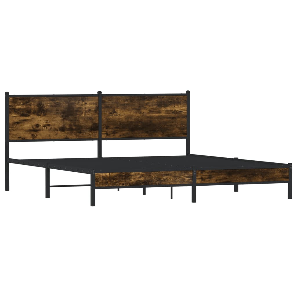 Giroletto senza Materaso in Metallo Rovere Fumo 160x200 cm | homemem39