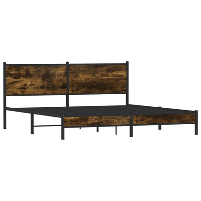 Giroletto senza Materaso in Metallo Rovere Fumo 160x200 cm | homemem39