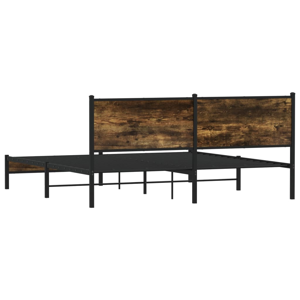 Giroletto senza Materaso in Metallo Rovere Fumo 160x200 cm | homemem39