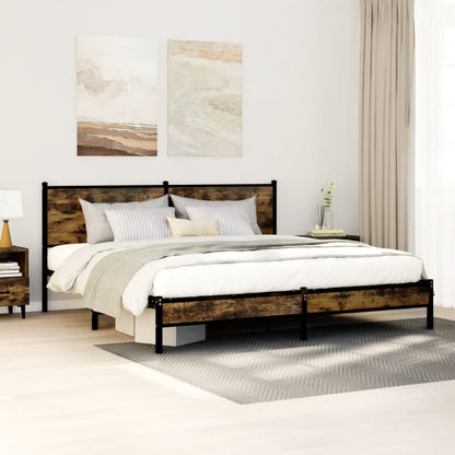 Giroletto senza Materaso in Metallo Rovere Fumo 160x200 cm | homemem39