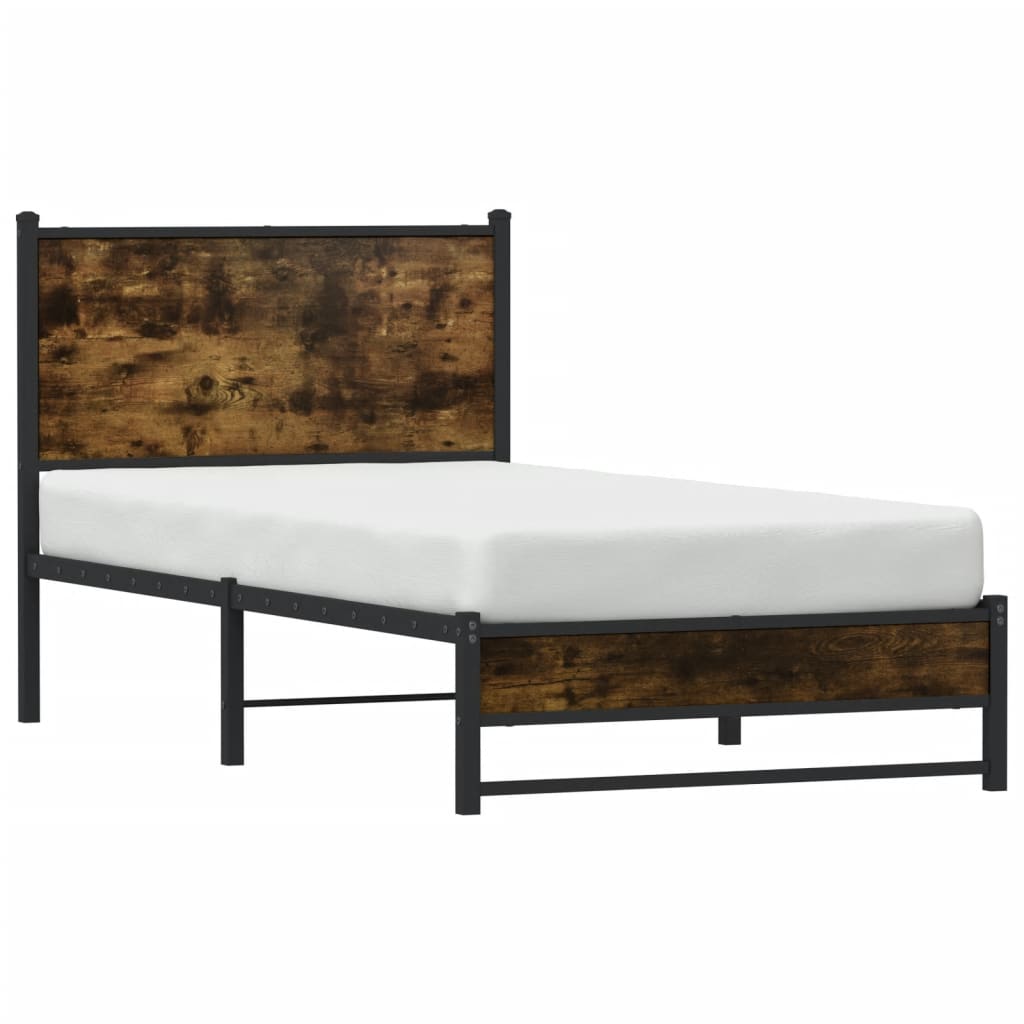 Giroletto senza Materasso in Metallo Rovere Fumo 75x190 cm
