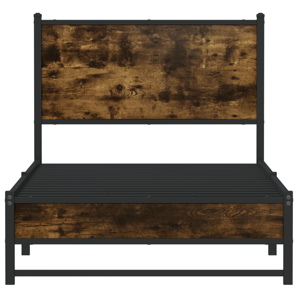 Giroletto senza Materaso in Metallo Rovere Fumo 80x200 cm | homemem39