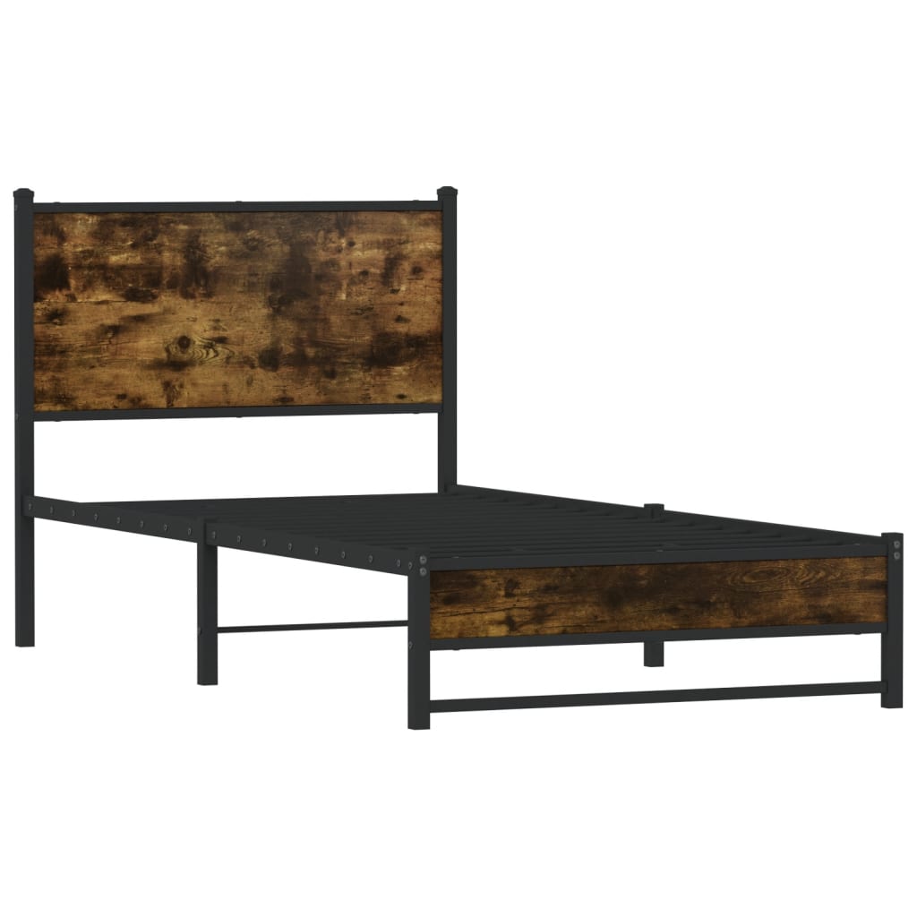 Giroletto senza Materaso in Metallo Rovere Fumo 90x190 cm | homemem39