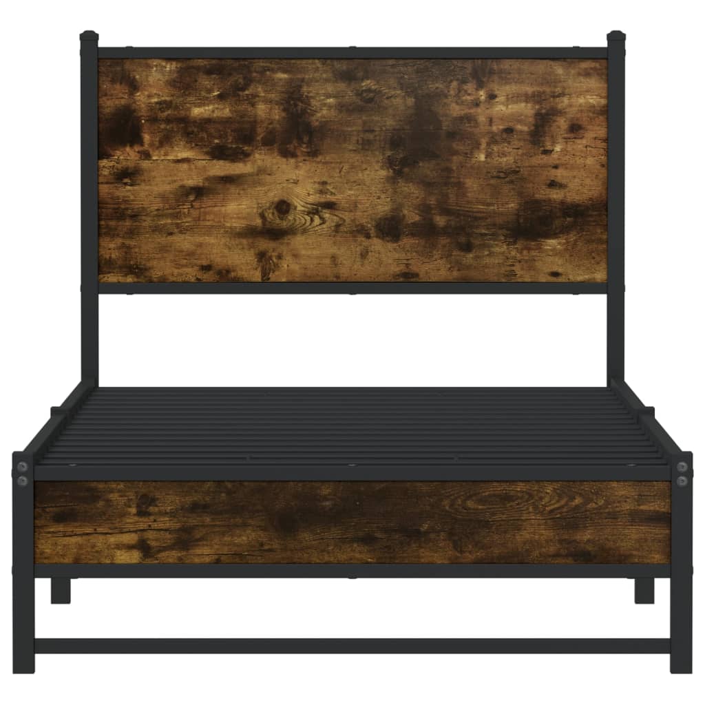 Giroletto senza Materaso in Metallo Rovere Fumo 90x190 cm | homemem39