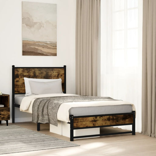 Giroletto senza Materaso in Metallo Rovere Fumo 90x190 cm | homemem39