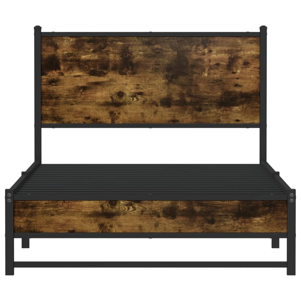 Giroletto senza Materaso in Metallo Rovere Fumo 100x190 cm | homemem39