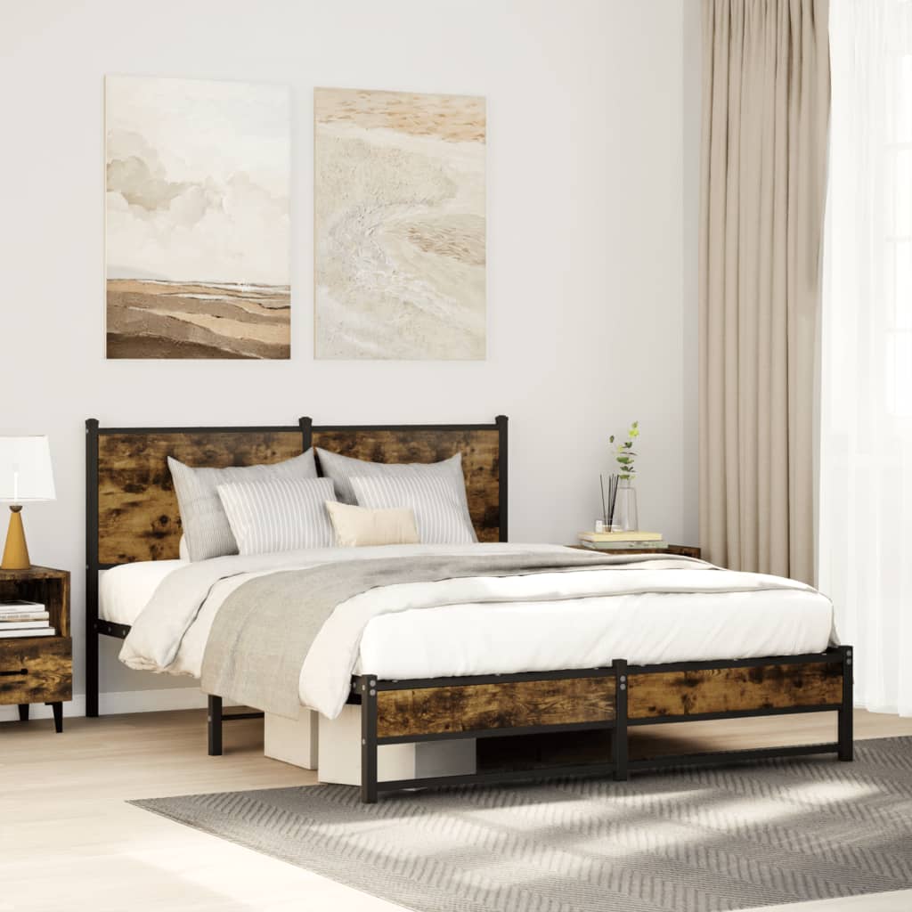 Giroletto senza Materaso in Metallo Rovere Fumo 137x190 cm | homemem39