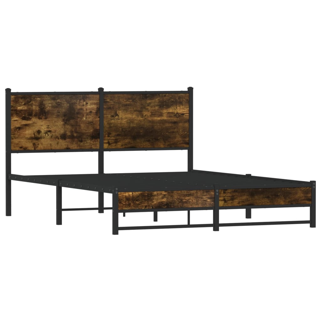 Giroletto senza Materaso in Metallo Rovere Fumo 140x200 cm | homemem39
