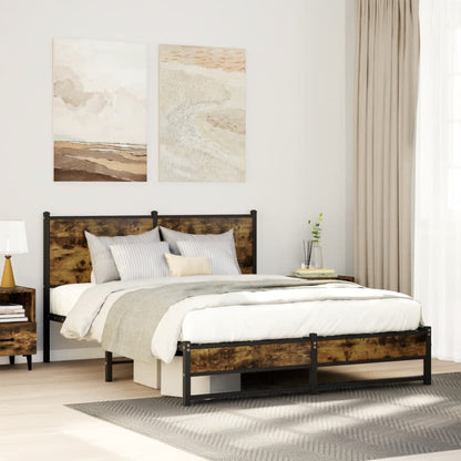 Giroletto senza Materaso in Metallo Rovere Fumo 140x200 cm | homemem39