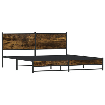 Giroletto senza Materaso in Metallo Rovere Fumo 160x200 cm | homemem39