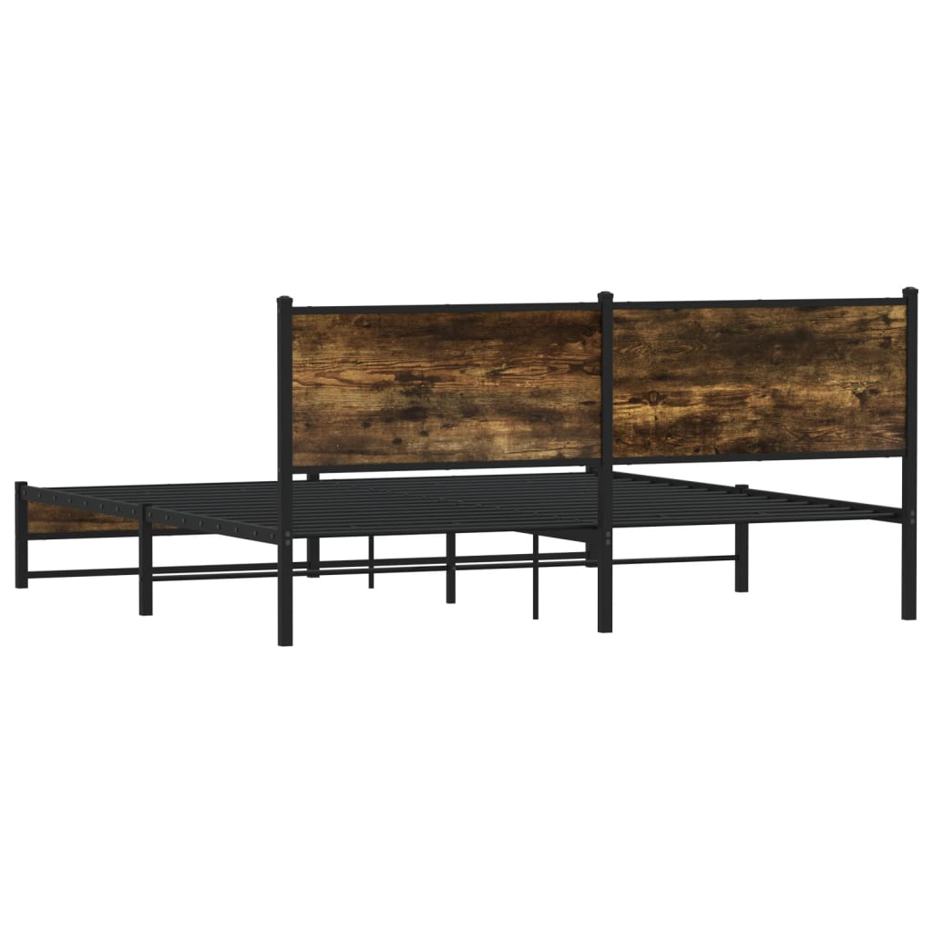 Giroletto senza Materaso in Metallo Rovere Fumo 160x200 cm | homemem39