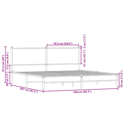 Giroletto senza Materaso in Metallo Rovere Fumo 160x200 cm | homemem39