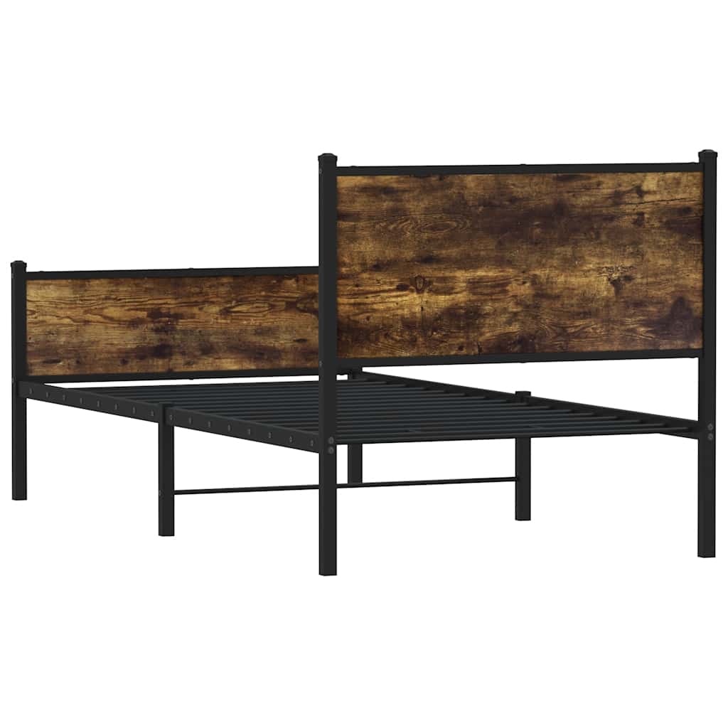 Giroletto senza Materasso in Metallo Rovere Fumo 75x190 cm | homemem39