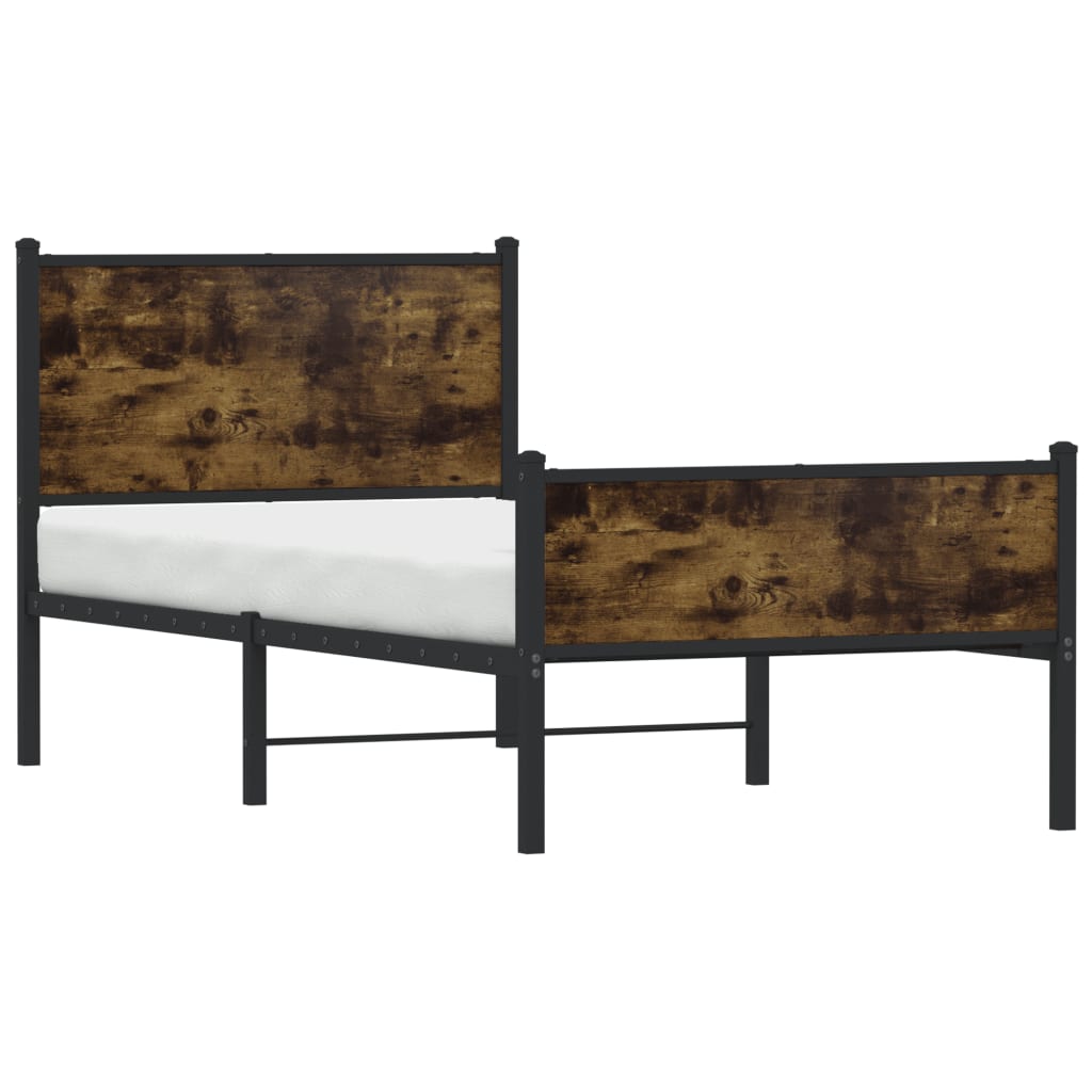 Giroletto senza Materaso in Metallo Rovere Fumo 80x200 cm | homemem39