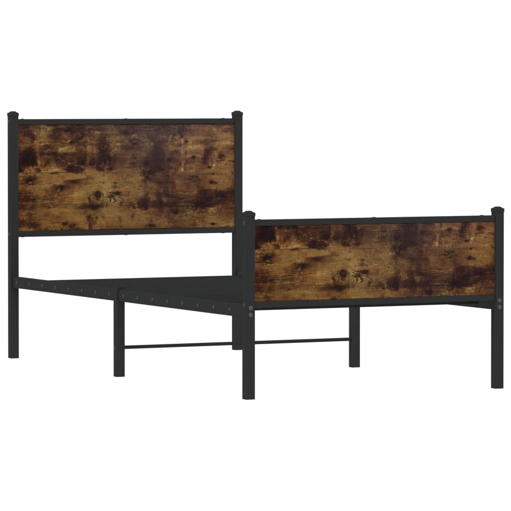 Giroletto senza Materaso in Metallo Rovere Fumo 90x200 cm - homemem39