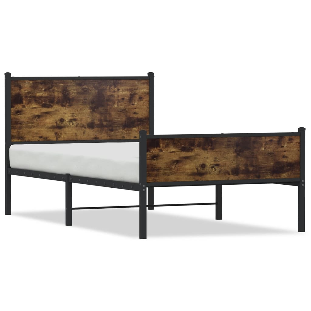 Giroletto senza Materaso in Metallo Rovere Fumo 100x190 cm | homemem39
