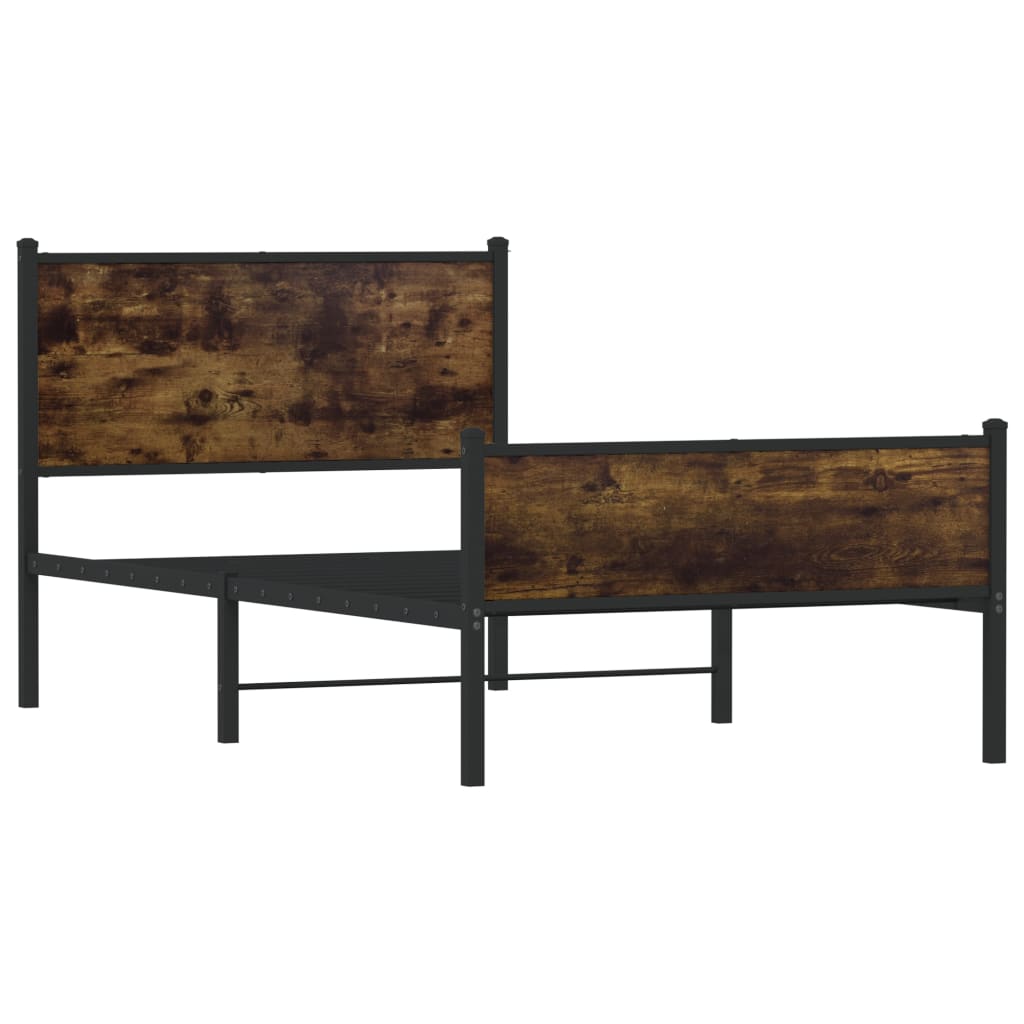 Giroletto senza Materaso in Metallo Rovere Fumo 100x190 cm | homemem39