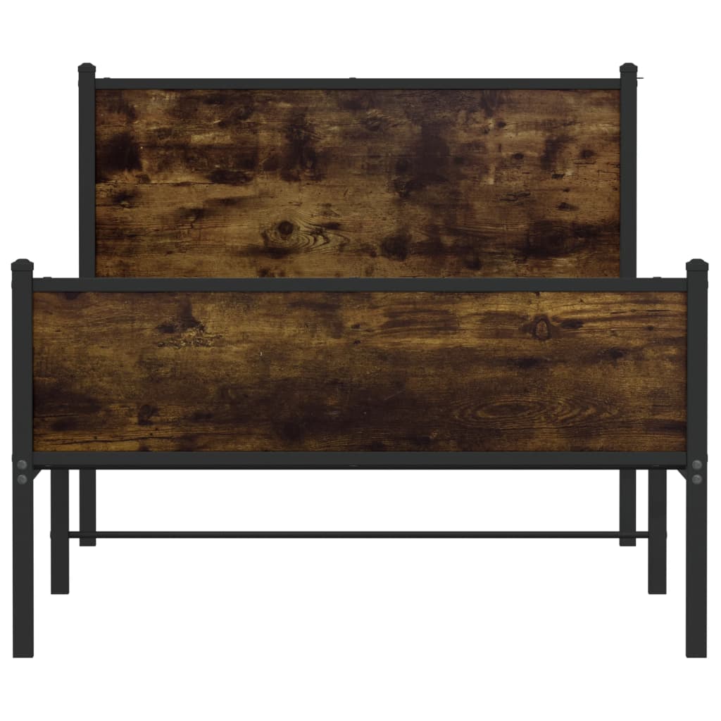 Giroletto senza Materaso in Metallo Rovere Fumo 100x190 cm | homemem39