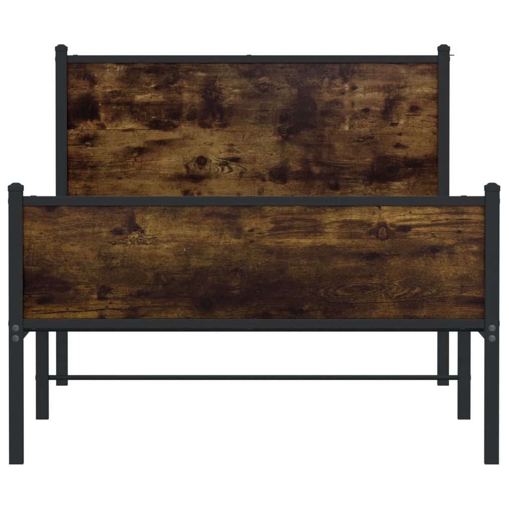 Giroletto senza Materaso in Metallo Rovere Fumo 100x200 cm - homemem39