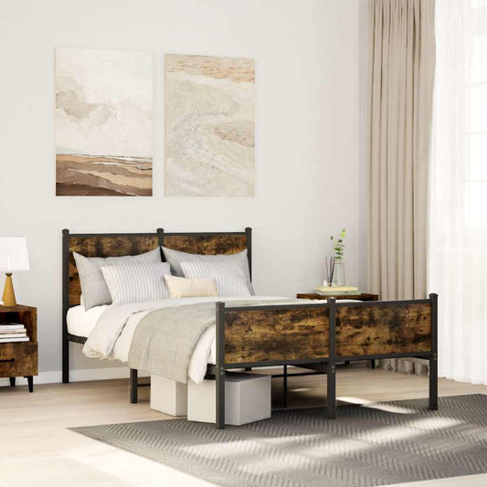 Giroletto senza Materaso in Metallo Rovere Fumo 120x200 cm | homemem39