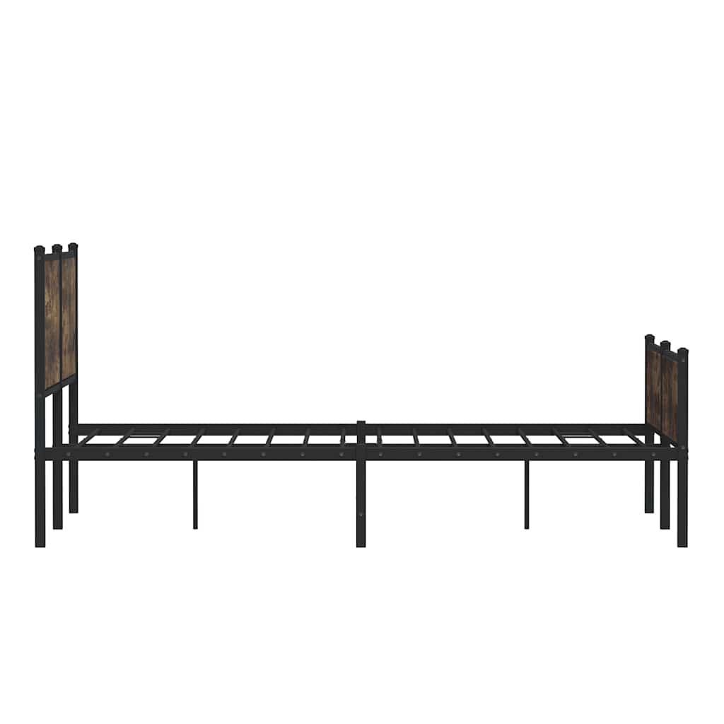 Giroletto senza Materaso in Metallo Rovere Fumo 140x190 cm | homemem39