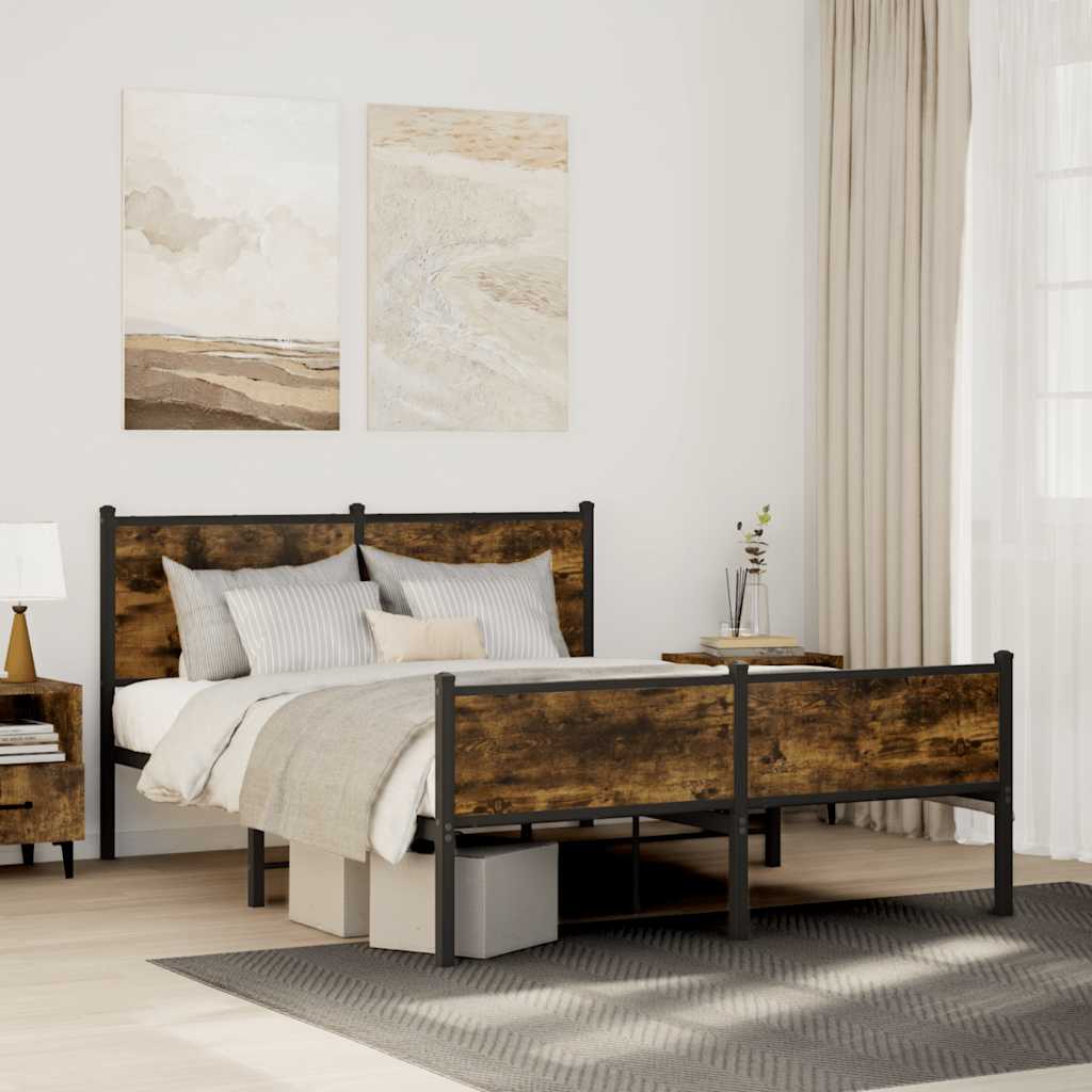 Giroletto senza Materaso in Metallo Rovere Fumo 140x190 cm | homemem39