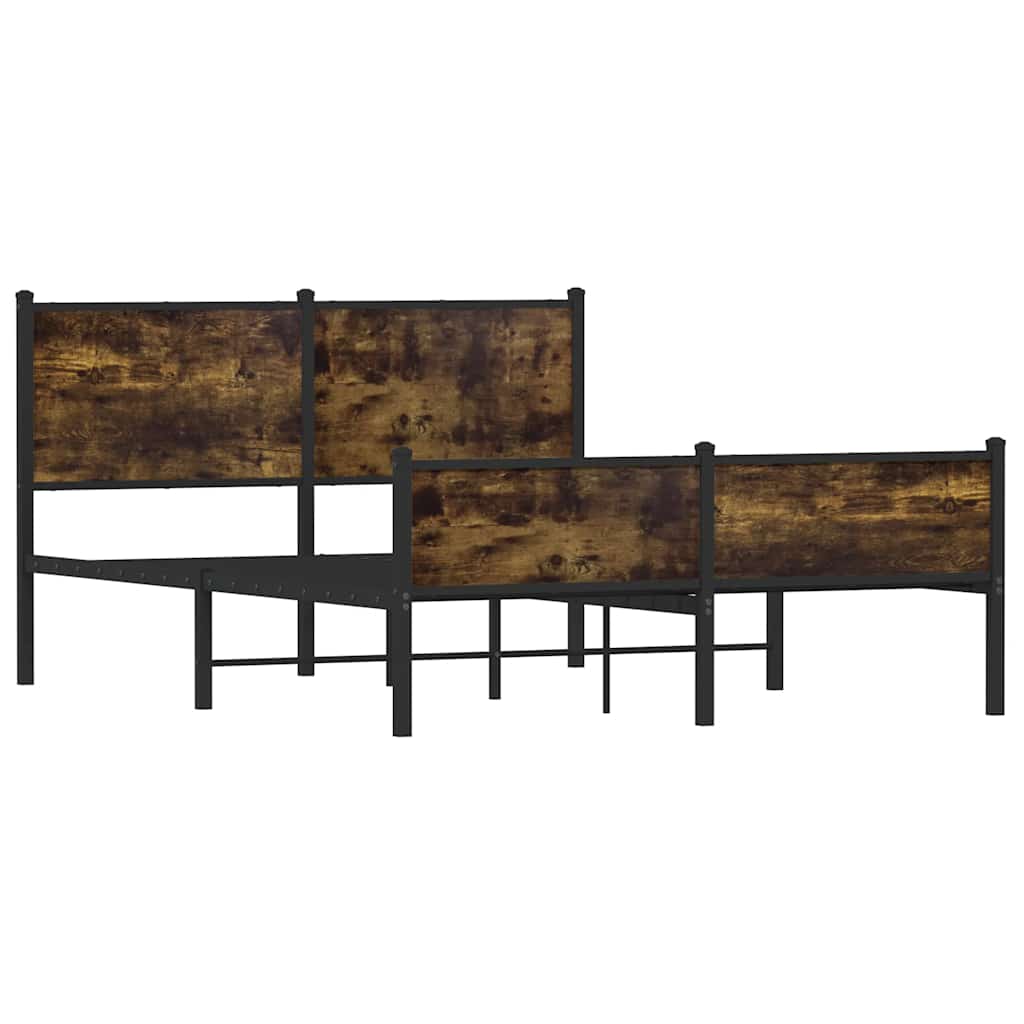 Giroletto senza Materaso in Metallo Rovere Fumo 140x200 cm - homemem39