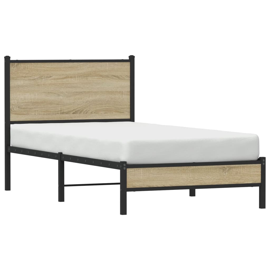 Giroletto senza Materaso in Metallo Rovere Sonoma 75x190 cm
